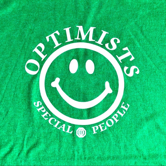 JERZEES Tee Shirt OPTIMISTS SPECIAL PEOPLE Green Large Men’s UNISEX - Picture 3 of 15